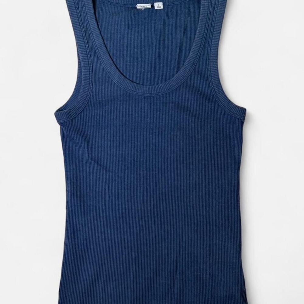Gap Ribbed Blue Tank Top - S - Picture 2 of 6